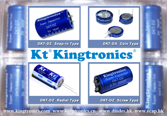 Kt Kingtronics Offer Super Capacitor--Radial, Snap-in, Screw Type and Coin Type